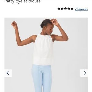 J McLaughlin White Eyelet Patty Blouse size small